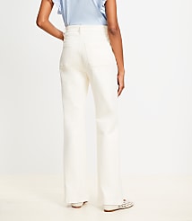 High Rise Relaxed Flare Utility Jeans in Ivory carousel Product Image 3