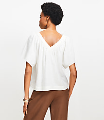 Lace Trim V-Neck Blouse carousel Product Image 3