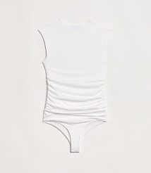 Petite LOFT Versa 360 Knit Ruched Square Neck Bodysuit carousel Product Image 3