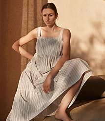 Haven Well Within Organic Cotton Poplin Striped Midi Dress carousel Product Image 3