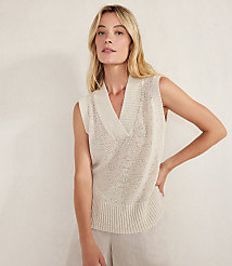 Haven Well Within Organic Cotton Linen Tape Yarn Sweater Vest carousel Product Image 1