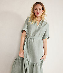 Haven Well Within Linen Tiered Midi Dress carousel Product Image 2