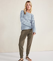 Haven Well Within Organic Cotton Sheer Stripe Bateau Neck Sweater carousel Product Image 1