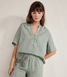 Haven Well Within Linen Cuff Sleeve Top carousel Product Image 1