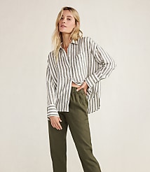 Haven Well Within Linen Striped Boxy Shirt carousel Product Image 2