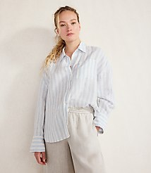 Haven Well Within Linen Striped Boxy Shirt carousel Product Image 1