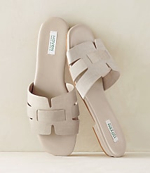 Haven Well Within Linen Threaded Cut-Out Slides carousel Product Image 1