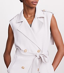 LOFT Versa Crepe Drape Trench Vest carousel Product Image 4