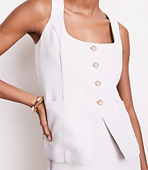 LOFT Versa Crepe Drape Tank Pocket Vest carousel Product Image 4