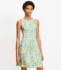 Petite Garden Linen Blend Seamed Mini Dress carousel Product Image 1
