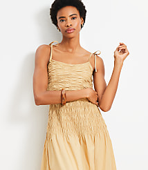 Tie Strap Smocked Poplin Midi Dress carousel Product Image 2