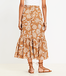 Petite Floral Ruffle Midi Skirt carousel Product Image 3