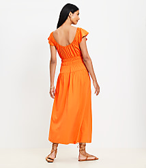 Petite Smocked Flutter Midi Dress carousel Product Image 2
