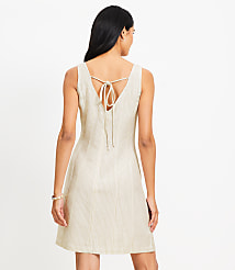 Striped Linen Blend Seamed Mini Dress carousel Product Image 3