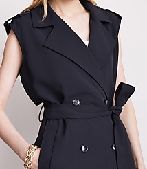LOFT Versa Crepe Drape Trench Vest carousel Product Image 4