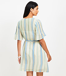 Striped Pintucked Sleeve Mini Dress carousel Product Image 3