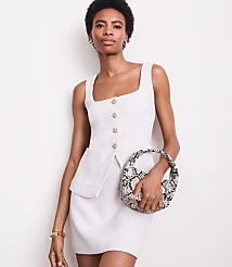 Petite LOFT Versa Crepe Drape Tank Pocket Vest carousel Product Image 2