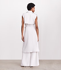 Petite LOFT Versa Crepe Drape Trench Vest carousel Product Image 3