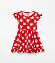 Posh Peanut X LOFT Sunny Cap Sleeve Ruffled Twirl Dress carousel Product Image 1