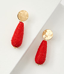 Molded Coin Beaded Drop Earrings carousel Product Image 1
