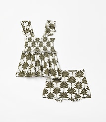 Posh Peanut x LOFT Palm Smocked Babydoll Bummie Set carousel Product Image 1