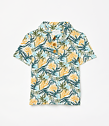 Posh Peanut X LOFT Sunset Short Sleeve Collared Henley Top carousel Product Image 1