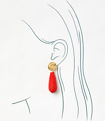 Molded Coin Beaded Drop Earrings carousel Product Image 2