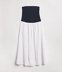 Petite LOFT Versa Strapless Mixed Media Maxi Dress carousel Product Image 5