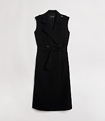 Petite LOFT Versa Crepe Drape Trench Vest carousel Product Image 5