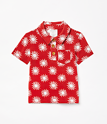 Posh Peanut X LOFT Sunny Short Sleeve Collared Henley Top carousel Product Image 1
