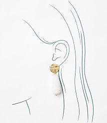 Molded Coin Beaded Drop Earrings carousel Product Image 2