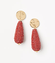 Molded Coin Beaded Drop Earrings carousel Product Image 1