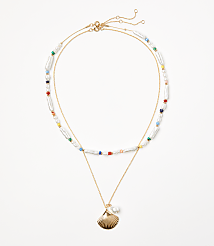 Pearlized Layered Coin Necklace carousel Product Image 1