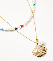 Pearlized Layered Coin Necklace carousel Product Image 2