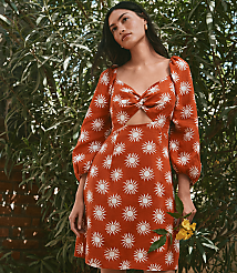 LOFT Beach Sunny Linen Cutout Twist Mini Pocket Dress carousel Product Image 1