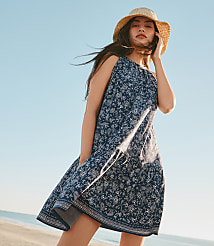 Petite Bandana Flounce Mini Halter Dress carousel Product Image 1