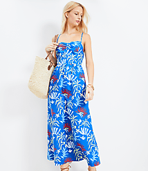 LOFT Beach Sun Strappy Back Midi Dress carousel Product Image 1