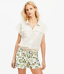 Poplin Bubble Tie Hem Shirt carousel Product Image 1