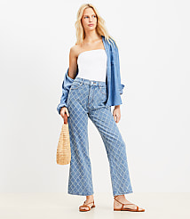 Diamond High Rise Wide Leg Crop Jeans in Mid Stone Wash carousel Product Image 1