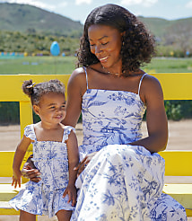Posh Peanut X LOFT Palm Smocked Babydoll Dress carousel Product Image 3