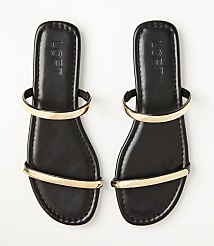 Metallic Trim Double Strap Sandals carousel Product Image 3