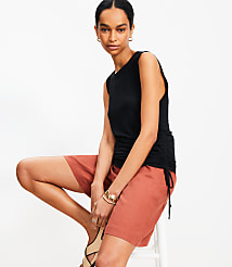 Side Tie Linen Blend Tank Top carousel Product Image 2