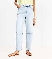 High Rise Barrel Jeans in Light Wash Indigo carousel Product Image 3