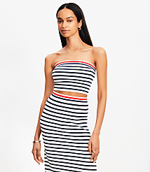 Stripe Ribbed Strapless Sweater carousel Product Image 2
