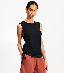 Side Tie Linen Blend Tank Top carousel Product Image 1