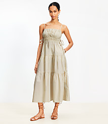 Pleated Side Tie Strappy Midi Pocket Dress carousel Product Image 1