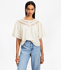Clip Lace Yoke Swing Blouse carousel Product Image 1