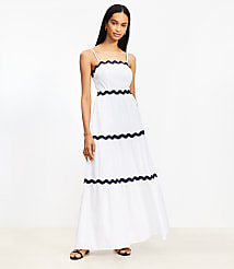 LOFT Beach Ric Rac Poplin Maxi Dress carousel Product Image 1