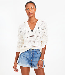 Petite LOFT Beach Pointelle Hoodie carousel Product Image 2