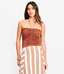 Shimmer Ruched Halter Top carousel Product Image 1